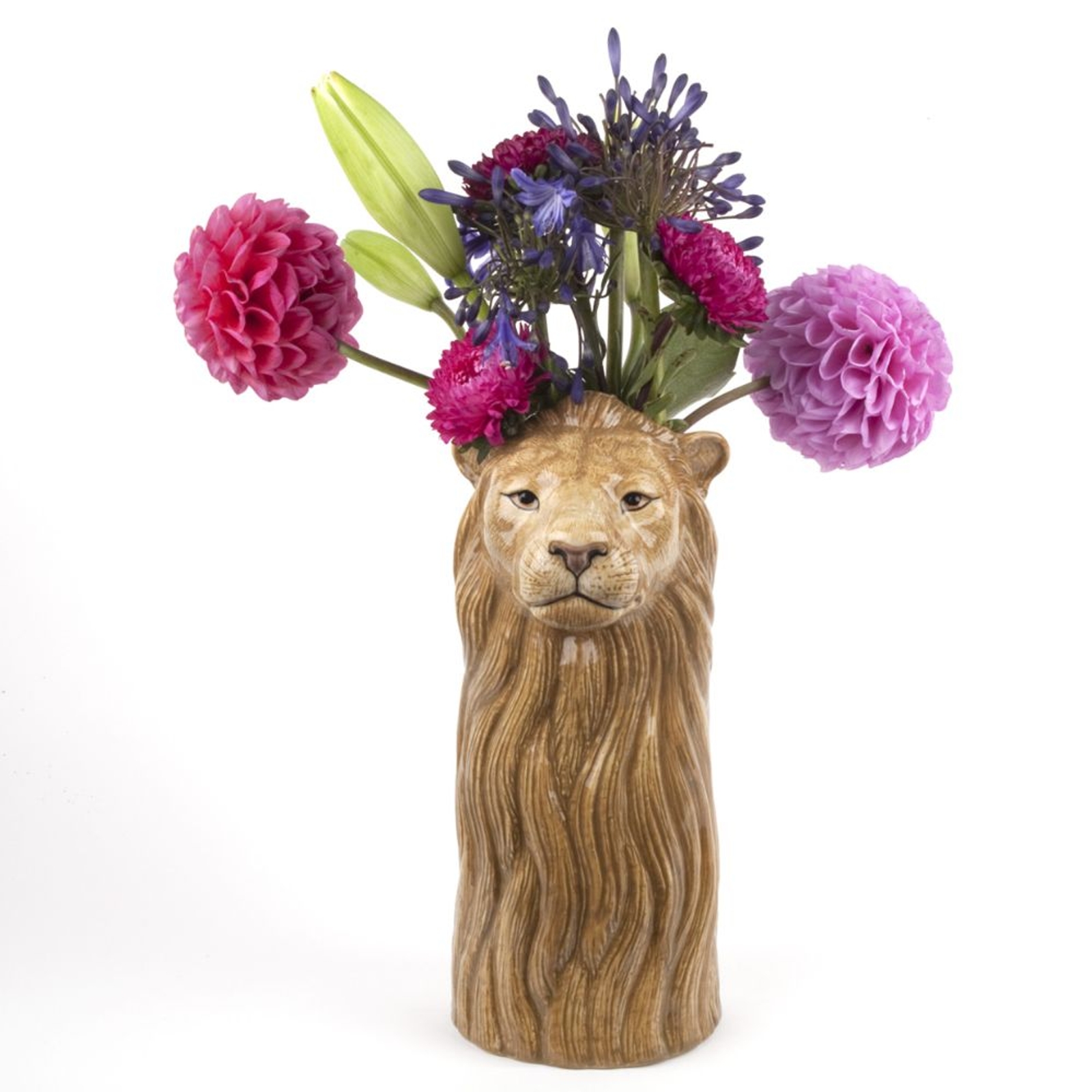 Quail Ceramics - Lion Flower Vase - Large - Animal Gifts 4 U